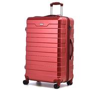 CMY Suitcase Medium Size Hard Shell Lightweight 4 Dual Spinner Wheels Trolley Luggage Suitcase Medium 24" Hold Check in Luggage TSA Combination Lock (Red Wine)