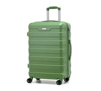 CMY Suitcase Medium Size Hard Shell Lightweight 4 Dual Spinner Wheels Trolley Luggage Suitcase Medium 24" Hold Check in Luggage TSA Combination Lock (Green)