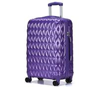 CMY Suitcase Medium Size Lightweight Hardshell Luggage 4 Dual Spinner Wheels Trolley Suitcase 24" Hold Check in Luggage 3 Digit Combination Lock Business Trip (Purple, 24 inches)