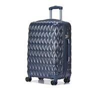 CMY Suitcase Medium Size Lightweight Hardshell Luggage 4 Dual Spinner Wheels Trolley Suitcase 24" Hold Check in Luggage 3 Digit Combination Lock Business Trip (Navy, 24 inches)
