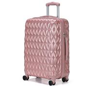 CMY Suitcase Medium Size Lightweight Hardshell Luggage 4 Dual Spinner Wheels Trolley Suitcase 24" Hold Check in Luggage 3 Digit Combination Lock Business Trip (Rose Gold, 24 inches)