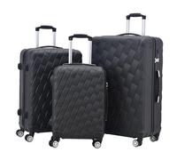 CMY Suitcase Set Hard Shell Suitcases Lightweight 3 Digit Combination Lock 4 Dual Spinner Wheels 3 Pcs suitcases & Travel Bags Luggage Sets Luggage with Telescopic Handle (Black, 3 Piece Set)