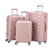 CMY Suitcase Set Hard Shell Suitcases Lightweight 3 Digit Combination Lock 4 Dual Spinner Wheels 3 Pcs suitcases & Travel Bags Luggage Sets Luggage with Telescopic Handle (Rose Gold, 3 Piece Set)