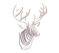 CMYCYDDPLY Wooden Deer Head Wall Decor, 3D Puzzle Stag Head Wall Mount, for Rustic Cabin, Hunting, Bedroom, Unique DIY Gift for Men(White)
