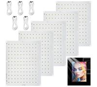 CMYK Lithophane LED Backlight Kit for BambuLab A1/A1 mini/P1P/P1S/X1C/X1E, 3D Printing Photo Light Panel, USB, Home & Office Decoration, Pack of 5
