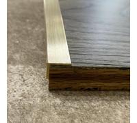 CMYUN Brass Stair Nosing Edge Trim/Stair Edge Protector for Wood Stairs, Narrow Floor Transition Strip/Gap Cover Bar, Safety Step Tread Stair Edging Guard Metal(W-10mm(0.39"),L-100cm(39.5"))
