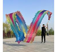 CMYUN Colorful Dragon Poi with Head, 3D Silk Dragon Ribbon Dancer Washable, Portable Art Streamer for Fitness Juggling Flinging, for Adults Seniors (Size : Length - 8m/26ft)