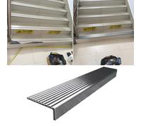 CMYUN Heavy Duty Stair Edge Protector/Outdoor Stair Nosing Edge Trim, Non-slip L Molding Stair Nose Guard, Floor Transition Strip/Wide Step Tread Guard(L-110cm(43"),W-2.5cm(1"))