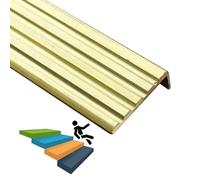 CMYUN Indoor Outdoor Stair Edge Protector Brass, Safety Step Treads Stair Nosing Trim, L-Shaped Stair Edging Trim Guard, Transition Strip Customizable(30x10mm(1.18"x0.39"))