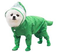 CMZYBBD Dog Raincoat Pet Coat Full Cover Dog Raincoat Waterproof Lightweight Dog Rainboot Clothes For Small Dogs Jumpsuit Pet Raining Coat-green-m