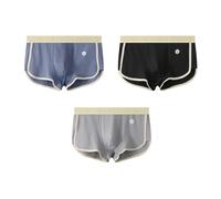 CMZYBBD Mens Boxers 3 Pack Slim Fit Men's Mid-rise Boxer Briefs - Loose, Breathable & Soft Sports Underwear For Comfort-b-m