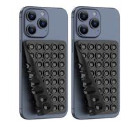 CMZZ 2PACK Silicone Double Sided Suction Phone Case Mount, Detachable Hands Free & Strong Grip Holder for Selfies & Videos, Compatible iPhone Android (Black, 2Pack 40 Suction Cups)