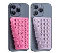 CMZZ Double Sided Silicone Suction Phone Holder Mount, Silicon Accessory for iPhone and Android, Hands-Free Mirror Shower Phone Holder, TikTok Videos and Selfies (Pink+Violet)