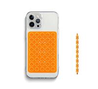 CMZZ Double Sided Silicone Suction Phone Holder Mount, Silicon Accessory for iPhone and Android, Hands-Free Mirror Shower Phone Holder, TikTok Videos and Selfies (Orange)