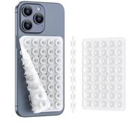 CMZZ Double Sided Silicone Suction Phone Holder Mount, Silicon Accessory for iPhone and Android, Hands-Free Mirror Shower Phone Holder, TikTok Videos and Selfies (Transparent)