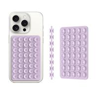 CMZZ Silicone Double Sided Suction Phone Case Mount, Detachable Hands Free & Strong Grip Holder for Selfies & Videos, Compatible iPhone Android (Violet, 1Pack)