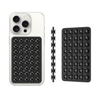 CMZZ Silicone Double Sided Suction Phone Case Mount, Detachable Hands Free & Strong Grip Holder for Selfies & Videos, Compatible iPhone Android (Black, 1Pack)