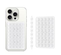 CMZZ Silicone Double Sided Suction Phone Case Mount, Detachable Hands Free & Strong Grip Holder for Selfies & Videos, Compatible iPhone Android (Transparent, 1Pack)