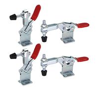 CN-BOGONG 4PCS GH-225-DHB Toggle Clamp 550Lbs /250KG Holding Capacity Heavy Antislip Heavy Duty Toggle Clamp Adjustable Hand Tool For Machine Operation, Woodworking, Welding (GH-225-DHB（Heighten）)