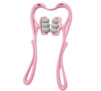 cn herb Six-Wheel Cervical Massagerneck Clamp Neck Kneading Shoulder and Neck Handheld Manual Roller Stick Pink