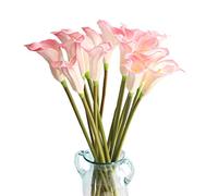 cn-Knight 10pcs Artificial Calla Lily,67cm Long Stem Calla Lilies Artificial Flowers,Upgrade Design Arum Lily for Home Décor Centerpieces in Tall Vase,Wedding Décor,Bridal Bouquets(Pink)
