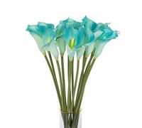 cn-Knight 10pcs Artificial Calla Lily,67cm Long Stem Calla Lilies Artificial Flowers,Upgrade Design Arum Lily for Home Décor Centerpieces in Tall Vase,Wedding Décor,Bridal Bouquets(Blue)
