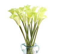 cn-Knight 10pcs Artificial Calla Lily,67cm Long Stem Calla Lilies Artificial Flowers,Upgrade Design Arum Lily for Home Décor Centerpieces in Tall Vase,Wedding Décor,Bridal Bouquets(Green)