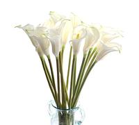 cn-Knight 10pcs Artificial Calla Lily,67cm Long Stem Calla Lilies Artificial Flowers,Upgrade Design Arum Lily for Home Décor Centerpieces in Tall Vase,Wedding Décor,Bridal Bouquets(White)