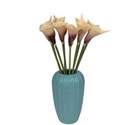 cn-Knight Artificial Calla Lily 12pcs 20 Inch Long Stem Arum Lily for Home Décor Centerpieces Wedding Bridal DIY Bouquet(Champagne and Purple)
