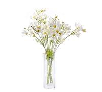 cn-Knight Artificial Wild Flower Cosmos 12pcs Long Stem Coreopsis for Wedding Bridal DIY Bouquet Home Décor Centerpieces(White)