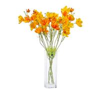 cn-Knight Artificial Wild Flower Cosmos 12pcs Long Stem Coreopsis for Wedding Bridal DIY Bouquet Home Décor Centerpieces(Orange)