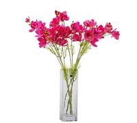 cn-Knight Artificial Wild Flower Cosmos 6pcs Long Stem Coreopsis for Wedding Bridal DIY Bouquet Home Décor Centerpieces(Cherry pink)