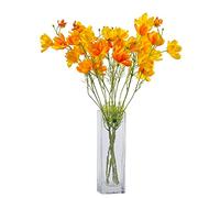 cn-Knight Artificial Wild Flower Cosmos 6pcs Long Stem Coreopsis for Wedding Bridal DIY Bouquet Home Décor Centerpieces(Orange)