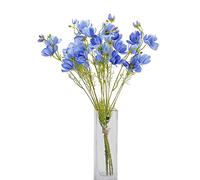 cn-Knight Artificial Wild Flowers Cosmos 6 Pieces Long Stem Coreopsis for Wedding Bridal DIY Bouquet Home Decor Centerpieces Art Deco 6pcs 23 Inch H Blue