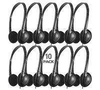 CN-Outlet Classroom Headphones Bulk 10 Pack for School,Libraries,Students,Adult, Individually Bagged Wholesale Disposable Headphones Classroom Earphones(Black) (Black, 10 Pack)