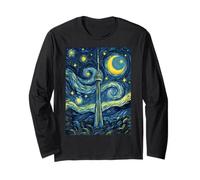 CN Tower Toronto Canada Starry Night Art History Present Long Sleeve T-Shirt