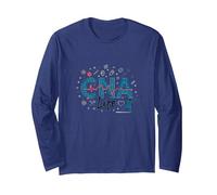 CNA Life: Heartbeat of Healthcare Heroes Long Sleeve T-Shirt, Adult Unisex, Navy, XL