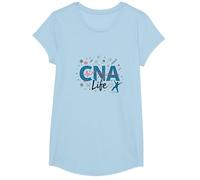 CNA Life: Heartbeat of Healthcare Heroes T-Shirt, Girls, Baby Blue, Large