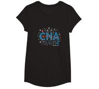 CNA Life: Heartbeat of Healthcare Heroes T-Shirt, Girls, Black, Large