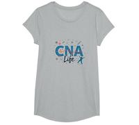 CNA Life: Heartbeat of Healthcare Heroes T-Shirt, Girls, Heather Grey, Large