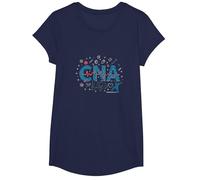 CNA Life: Heartbeat of Healthcare Heroes T-Shirt, Girls, Navy, Large