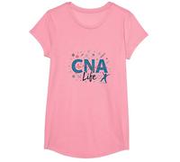 CNA Life: Heartbeat of Healthcare Heroes T-Shirt, Girls, Pink, Large