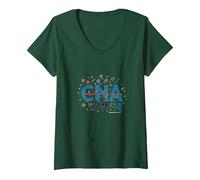CNA Life: Heartbeat of Healthcare Heroes V-Neck T-Shirt, Women, Forest Green, M