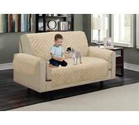 CnA Stores Beige Quilted Sofa Protector 3 Seater - Water Repellent - Easy Care Slip Cover (Three Seater (68" x 70"))