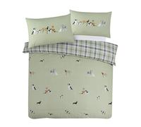 CnA Stores Dogs Paws and Tails Single Double King Duvet Cover GREY Bedding set Easy Care (Double)