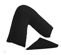 CnA Stores Orthopaedic V-Shaped Pillow Extra Cushioning Support For Head, Neck & Back (Black, V-pillow With Cover)