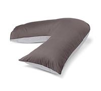 CnA Stores Orthopaedic V-Shaped Pillow Extra Cushioning Support For Head, Neck & Back (CHARCOAL/GREY, V-pillow With 2 Tone Cover)