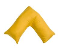 CnA Stores Orthopaedic V-Shaped Pillow Extra Cushioning Support For Head, Neck & Back (Mustard, V-pillow With Cover)