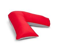 CnA Stores Orthopaedic V-Shaped Pillow Extra Cushioning Support For Head, Neck & Back (RED/GREY, V-pillow With Cover)