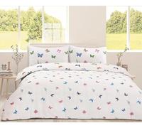 CnA Stores Scatter Butterfly Bedding King Duvet Cover Set with Pillowcases (White, King)